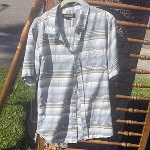 Ezekiel Blue and White Striped Casual Button Down Shirt